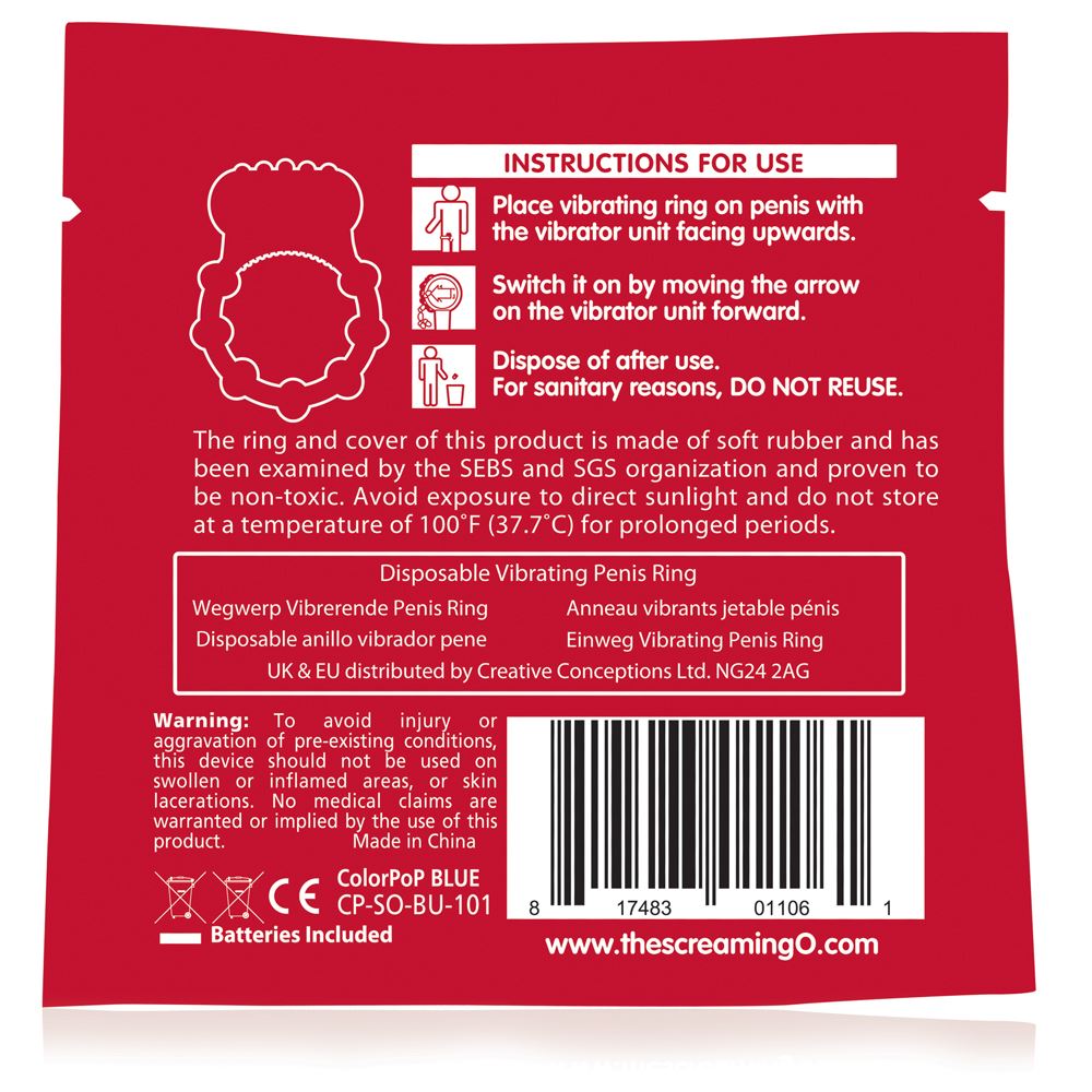 Screaming O Colour Pop Quickie Basic Ring – Blue