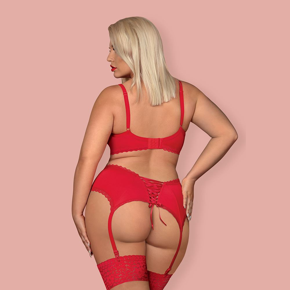 Obsessive – Jolierose 3-pcs set XXL – Red