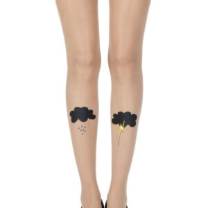 Zohara "The Perfect Storm" Skin Sheer Print Tights
