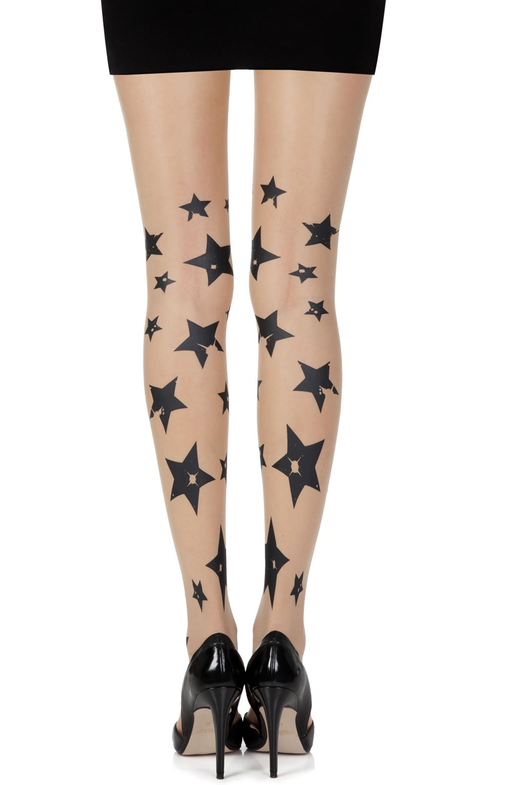 Zohara “Shooting Stars” Skin Sheer Print Tights