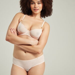 The Sheer Deco Hipster Brief Blush Pink