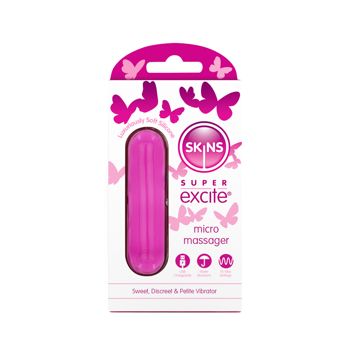 Skins Super Excite Rechargeable Pink Bullet – 10 Functions