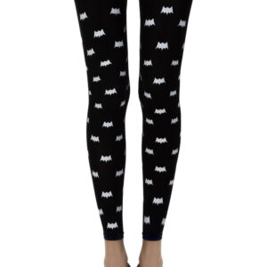 Zohara "Super Hero" Black Print Footless Tights