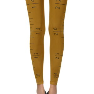 Zohara "Tape Measure" Mustard Footless Tights