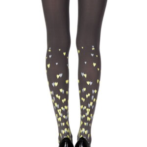 Zohara "Queen Of Hearts" Grey Print Tights