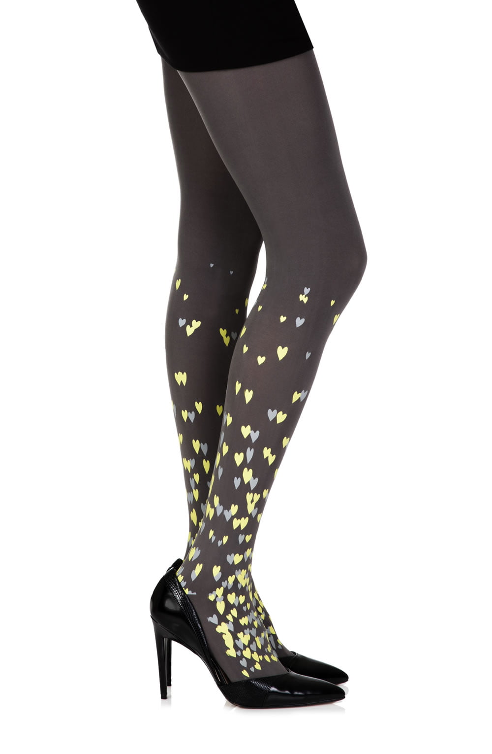 Zohara “Queen Of Hearts” Grey Print Tights