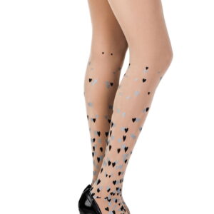 Zohara "Queen Of Hearts" Powder Print Tights