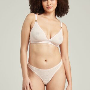 The Sheer Deco Barely There Thong Blush Pink