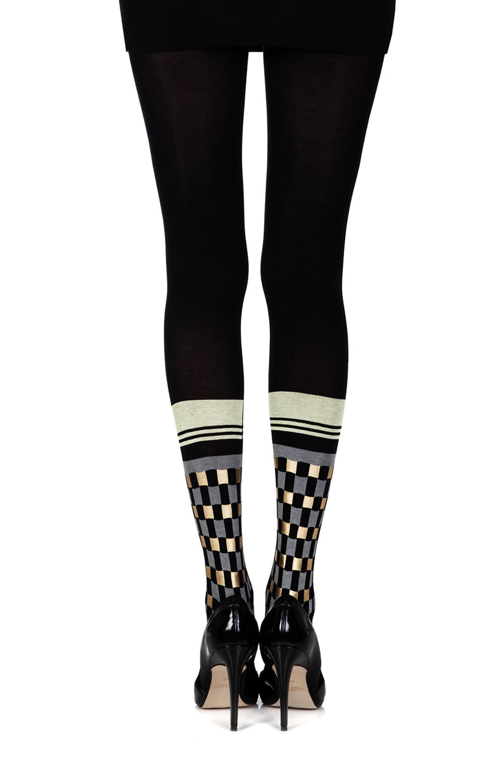 Zohara “Happy Socks” Black Print Tights