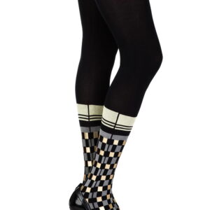 Zohara "Happy Socks" Black Print Tights