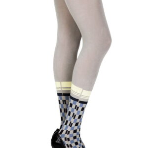 Zohara "Happy Socks" Grey/Multi Print Tights