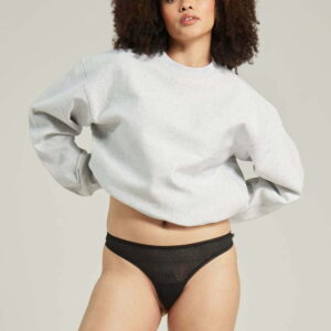 The Sheer Deco Barely There Thong Black