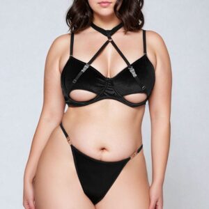 YesX YX871Q Hollow Cut Halter Bra Set