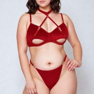 YesX YX872Q Hollow Cut Halter Bra Set Up To 2XL