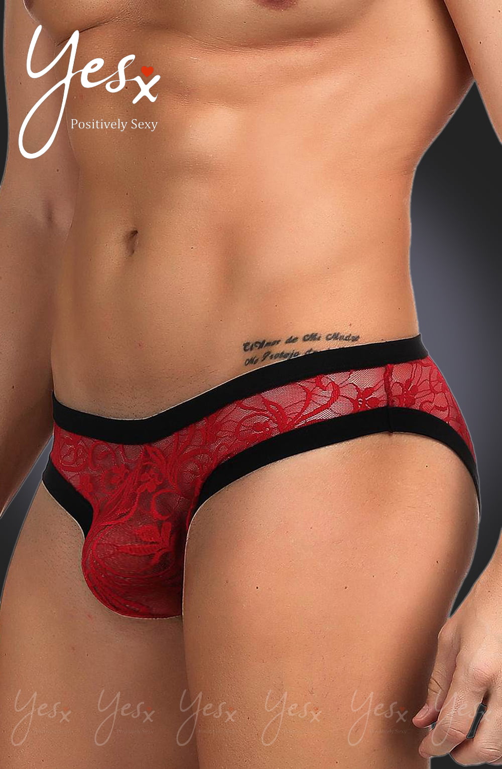 YesX YX974 Men’s Brief Red/Black
