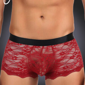 YesX YX976 Mens Boxer Brief Red/Black