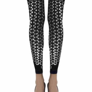 Zohara "Beat Goes On" Black Print Footless Tights