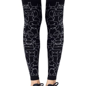 Zohara "Cat Lady" Black Footless Tights
