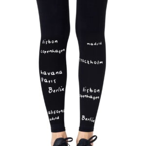 Zohara "Bucket List" White Print Footless Tights