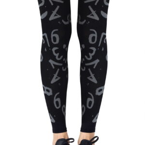Zohara "Lucky Number" Light Grey Print Footless Tights