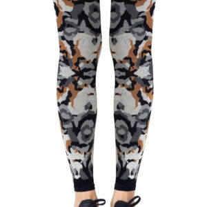 Zohara "Earth Goddess" Grey Orange Footless Tights