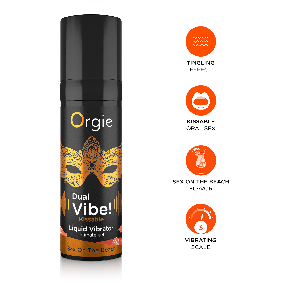 Orgie Dual Vibe – Kissable Liquid Vibrator – Sex On The Beach