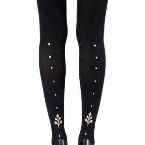 Zohara "Dot Calm" Gold Print Tights
