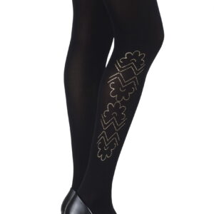 Zohara "Caught In The Metal" Black Print Tights