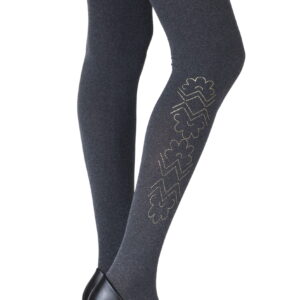 Zohara "Caught In The Metal" Heather Grey Print Tights