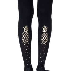 Zohara "If You Like Piña Coladas" Gold Print Tights