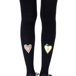 Zohara "Fruit Cocktail" Black Print Tights