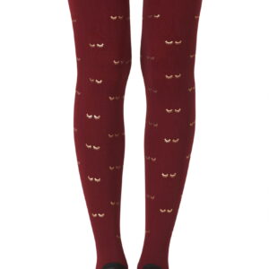 Zohara "Daydreaming" Burgundy Print Tights