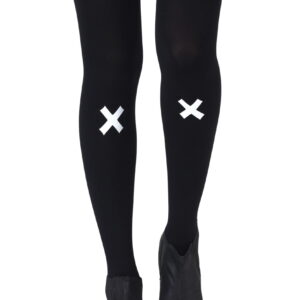 Zohara "Kiss And Tell" Light Grey Print Tights