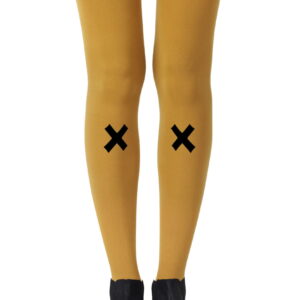 Zohara "If You Like Piña Coladas" Mustard Print Tights