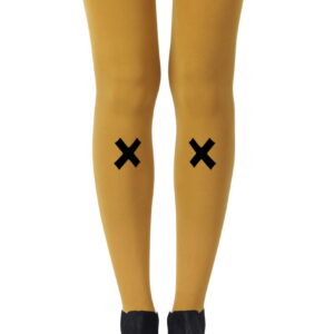 Zohara "Kiss and Tell" Mustard Print Tights