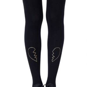 Zohara "Heartbreaker" Gold Print Tights