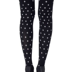 Zohara "You + Me = Love" Black Tights