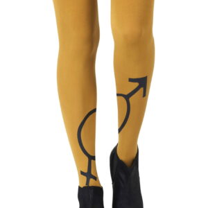 Zohara "Mars + Venus" Black Print Tights