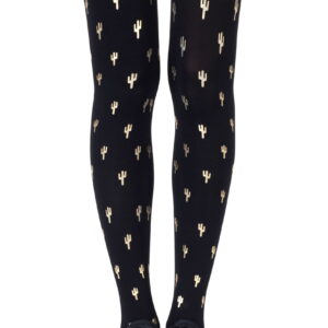 Zohara "Prickly Pear" Gold Print Tights