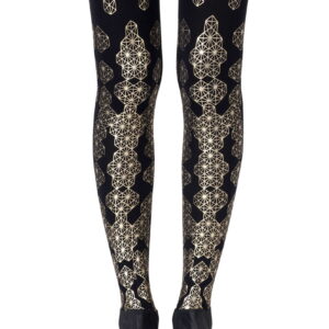 Zohara "Queen Bee" Gold Print Tights