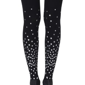 Zohara "Rise And Shine" Silver Print Tights