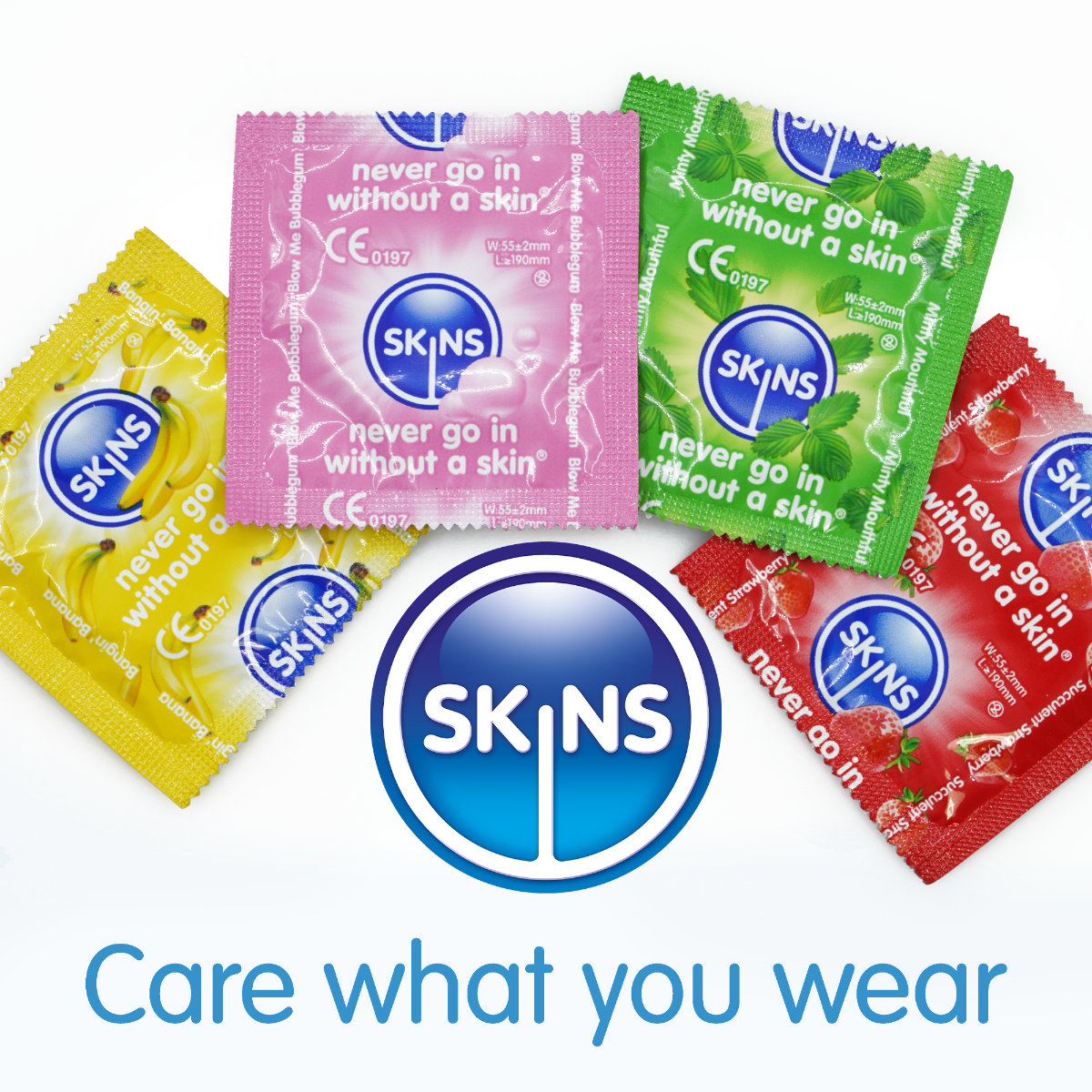 Skins Condoms Flavours Assorted FOIL (BAG 500)