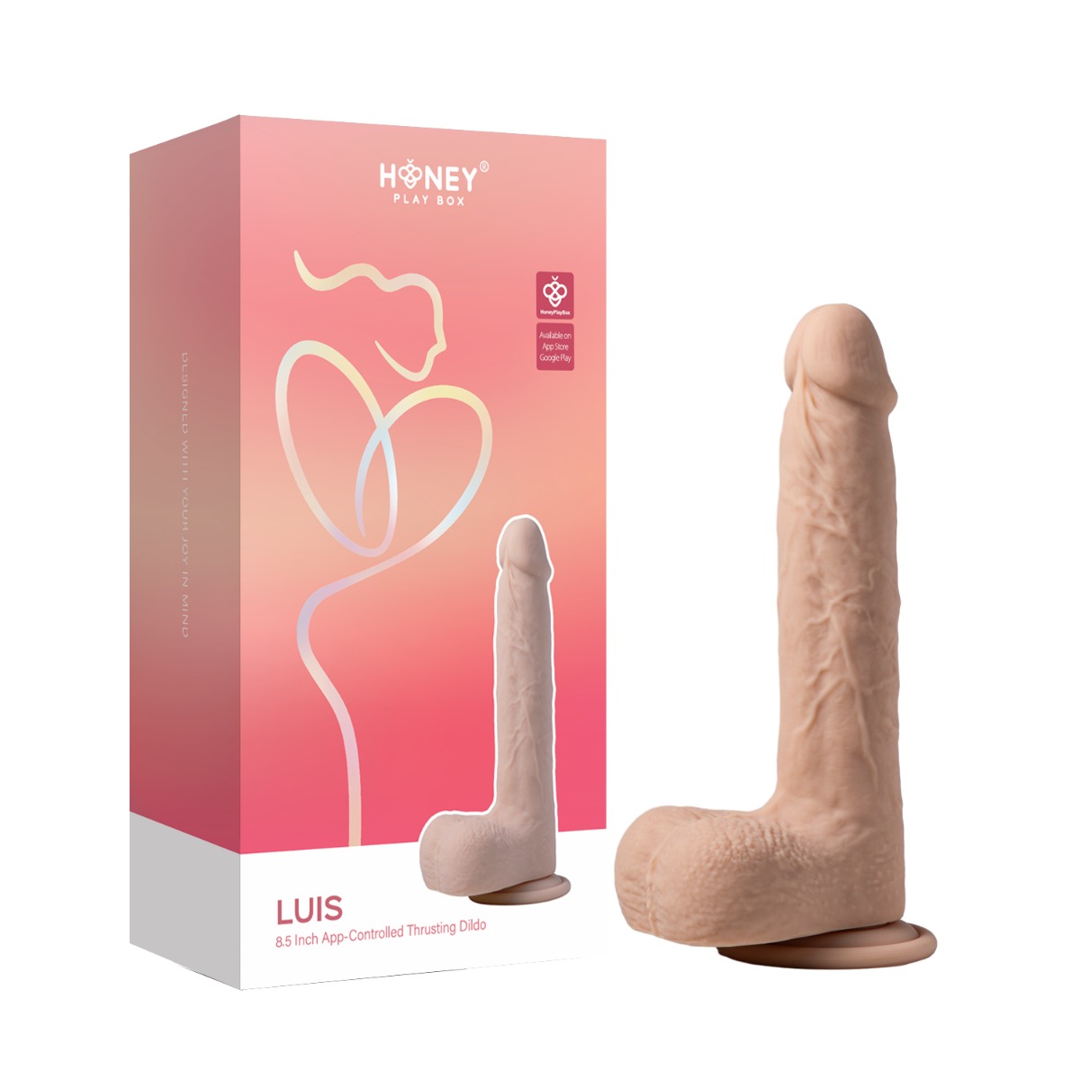 Honey Play Box – Luis – Real Thrusting Dildo with Clit Licker  8.5" (App Controlled)