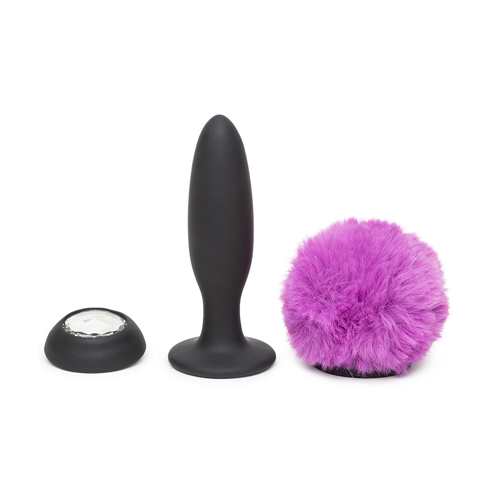 Happy Rabbit Rechargeable Vibrating Butt Plug Medium – Black/Purple