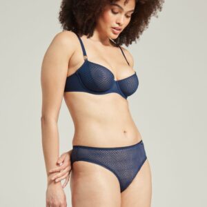 The Sheer Deco Lift Balcony Bra Navy Up to GG Cup