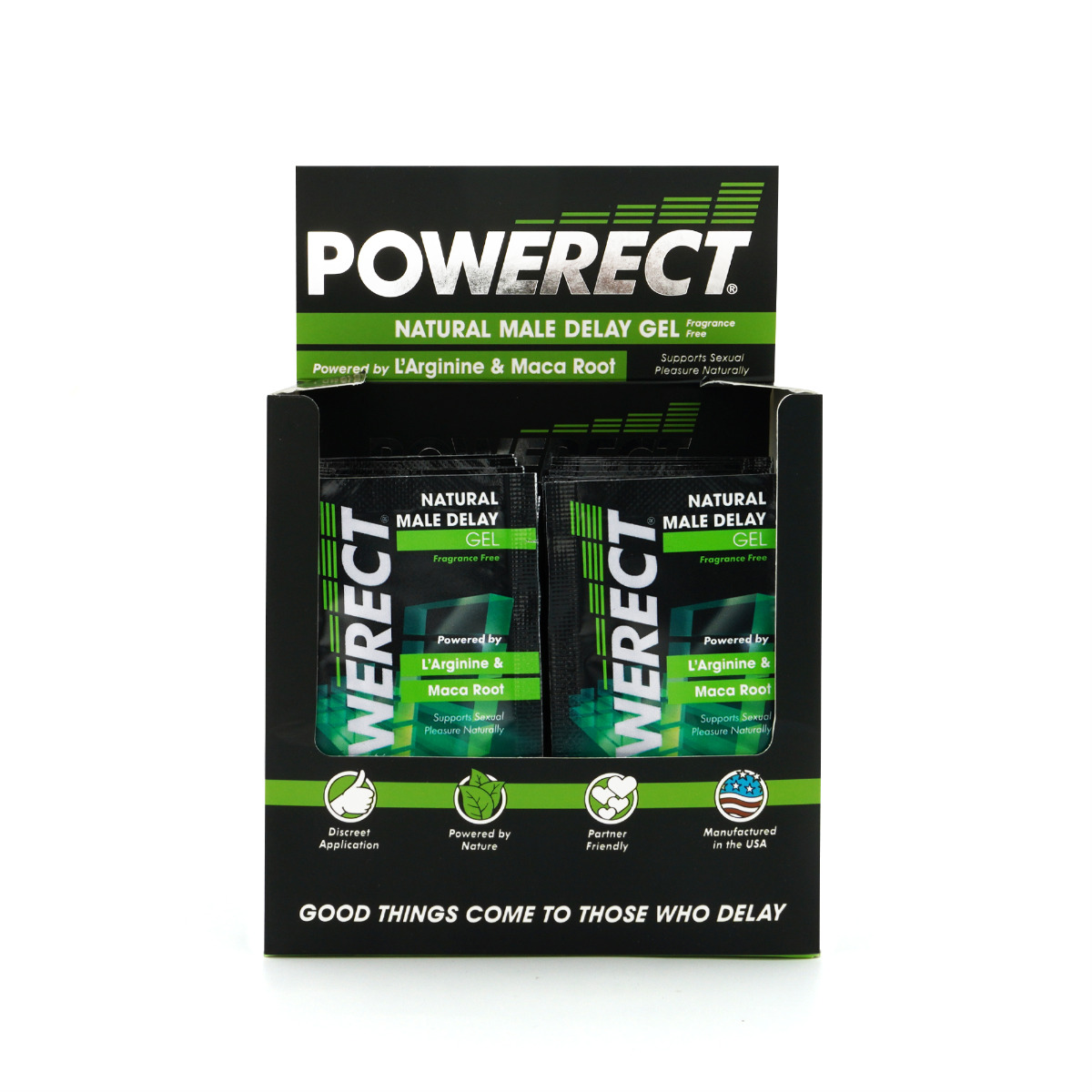Powerect Natural Delay Gel / Serum Foil 54 x 5ml Sachets with POS (fragrance free)