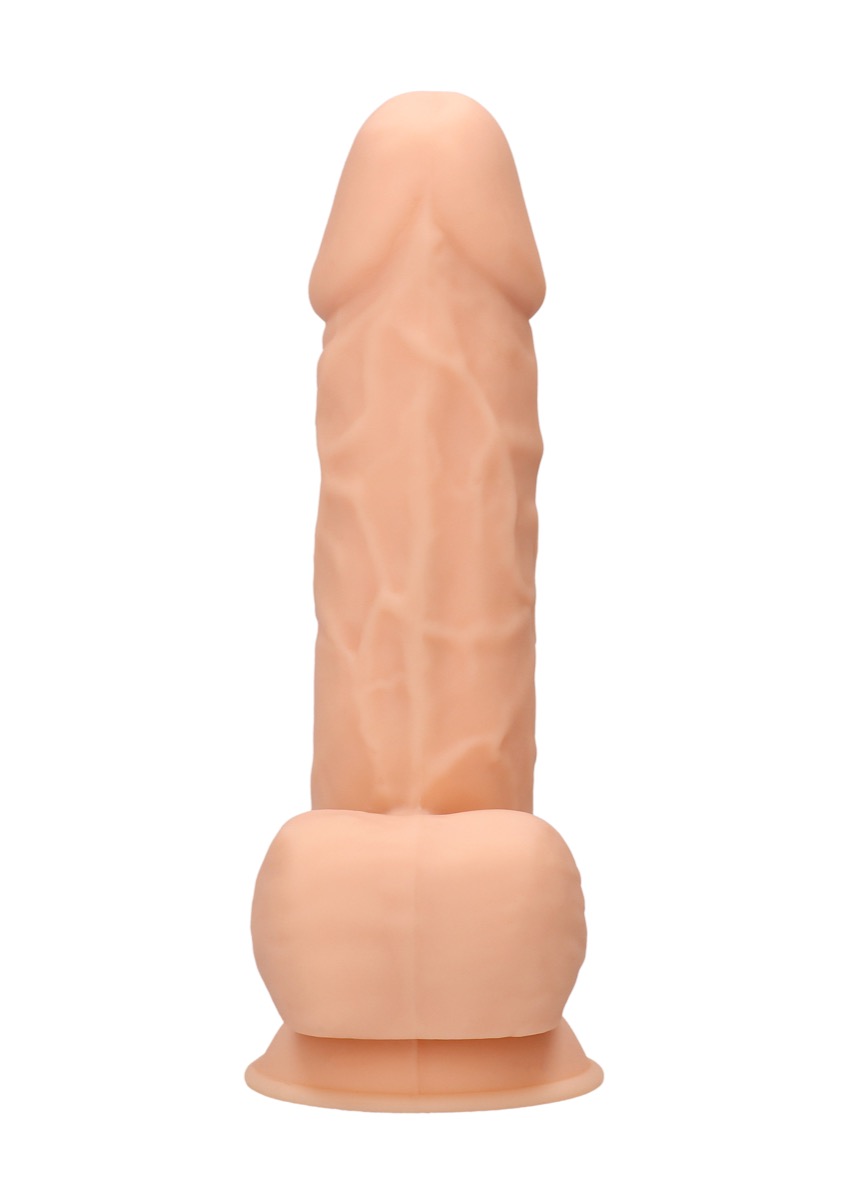 Real Rock Silicone Dildo With Balls 8.5″ (Flesh)