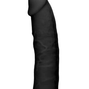 Real Rock Silicone Dildo Without Balls 7.5" (Black)