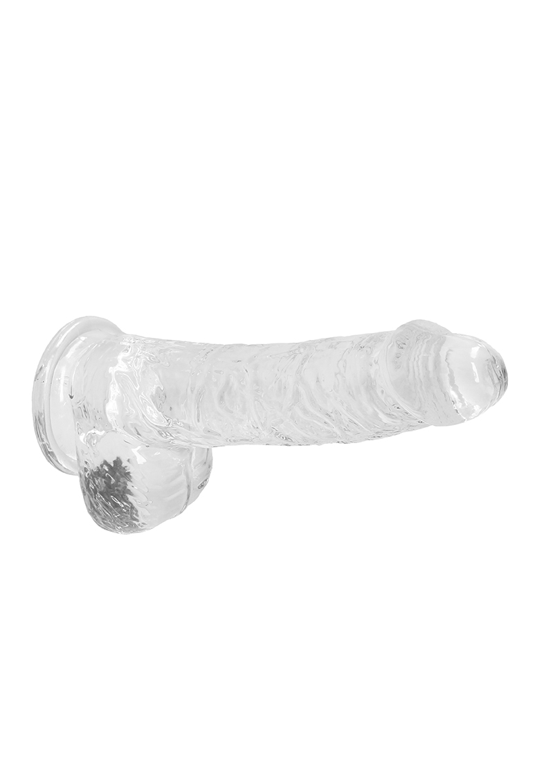 Real Rock Crystal Clear 6″ Realistic Dildo With Balls (Transparent)