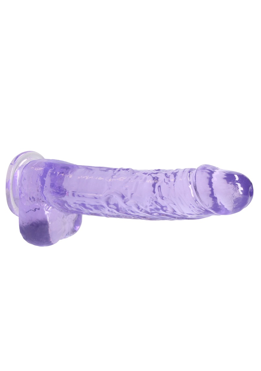 Real Rock Crystal Clear 9″ Realistic Dildo With Balls (Purple)